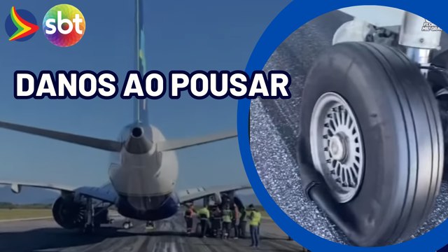 Imagens mostram DANOS em AVIÃO após pouso em Florianópolis