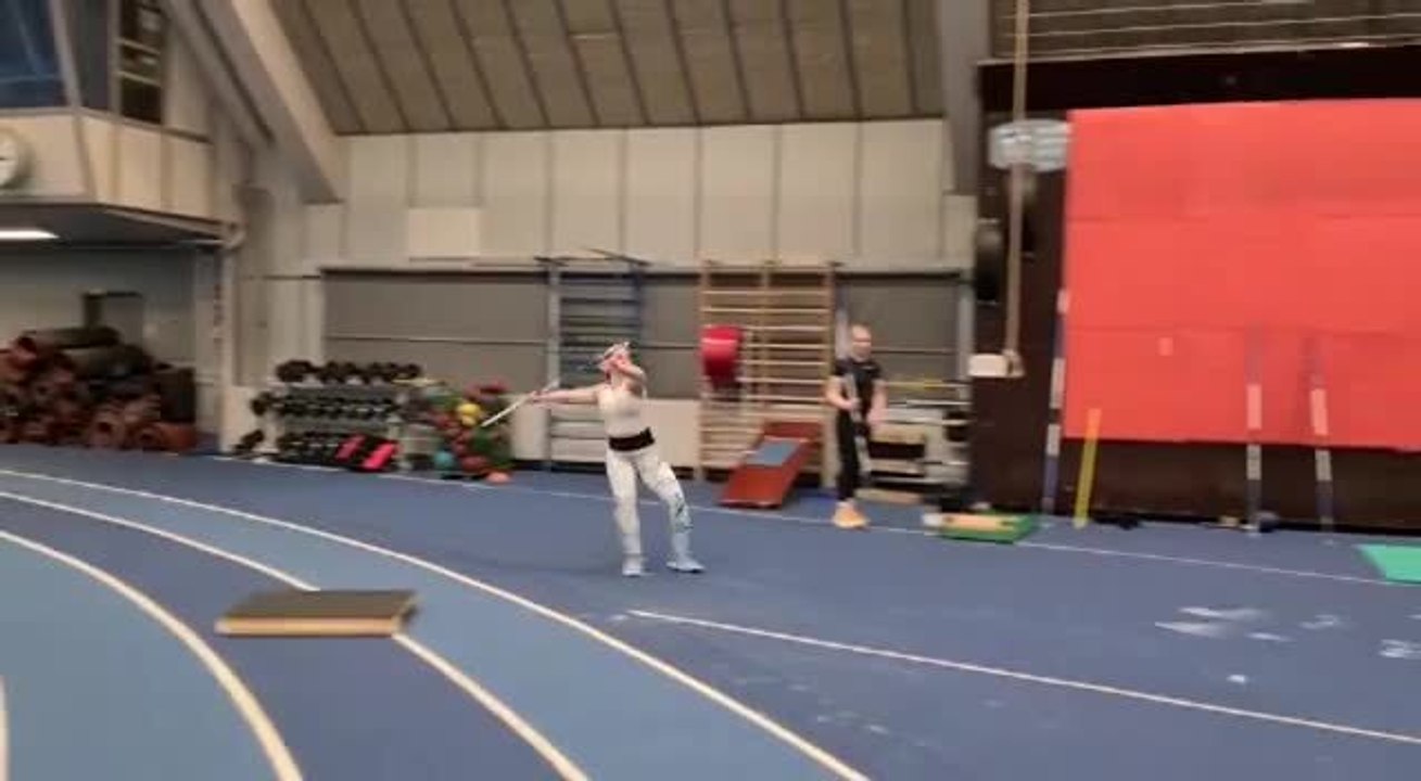 Javelin Drops on Woman's Head as She Stubs Her Foot While Launching it