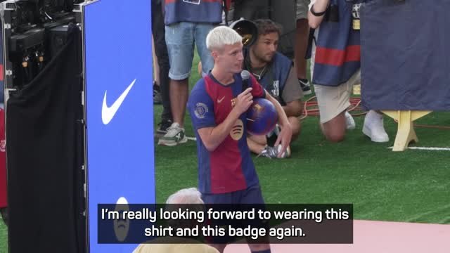 Dani Olmo presented as Barcelona player