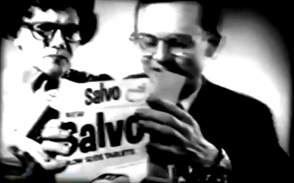 1960s Wally Cox and a lady for Salvo detergent TV commercial