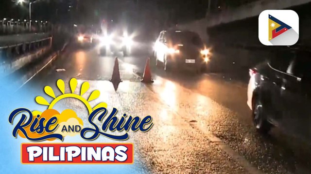 Rider, sugatan matapos maaksidente sa mga nagkalat na basura sa EDSA Ortigas Flyover