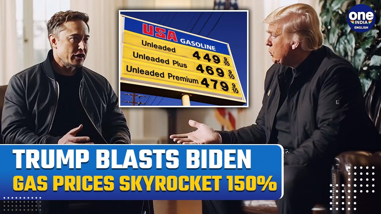 Trump's Jibe on Biden's Tenure in Conversation with Musk: 'Gas Prices Soar 150% Under his Watch'