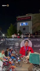 بالفيديو... استقبال حافل في مطار القاهرة لأبطال مصر أحمد الجندي وسارة سمير"