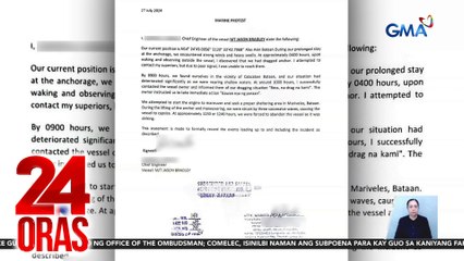 MT Jason Bradley, mayroong warrant of seizure and detention noon pang April 2022 | 24 Oras