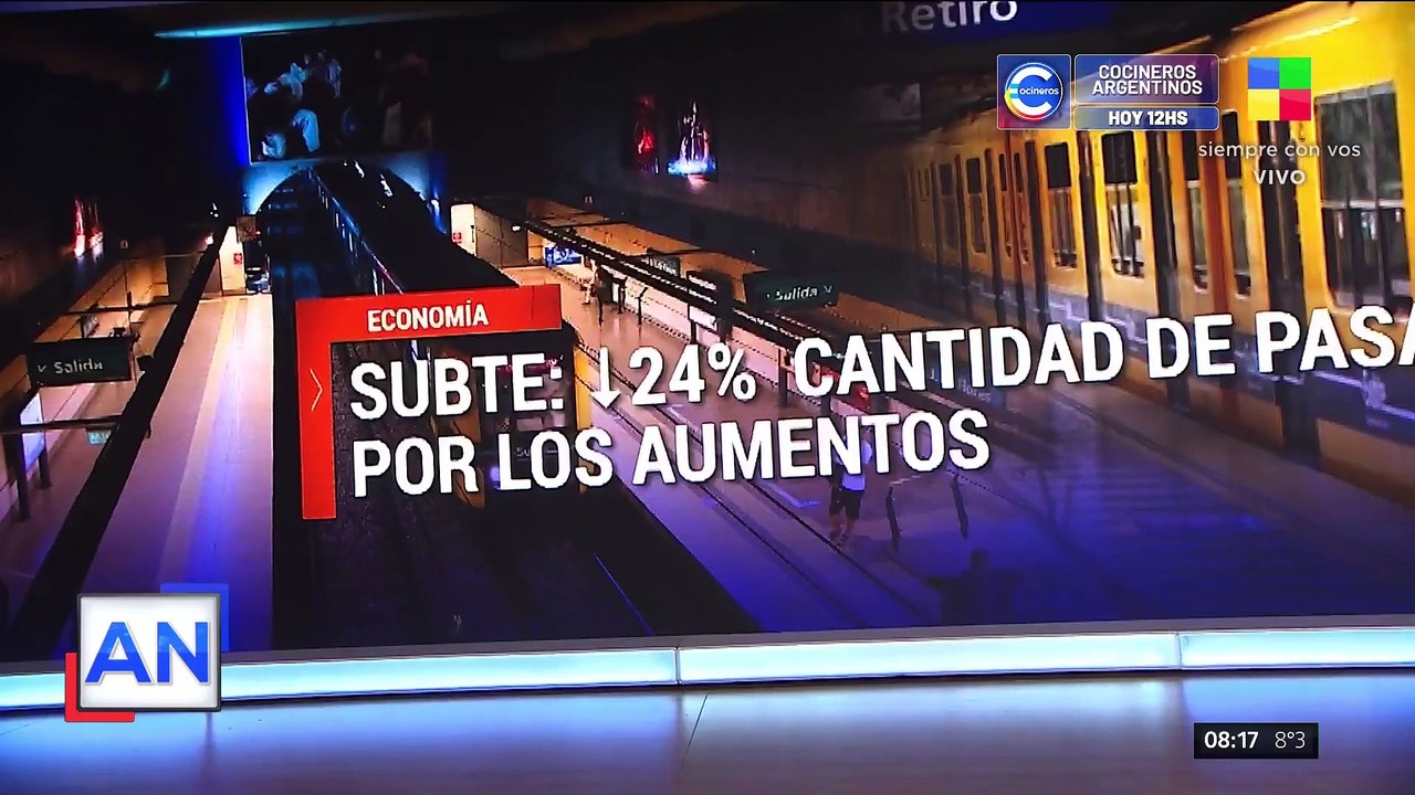 Disminuye el uso del subte en Buenos Aires por aumento de tarifas