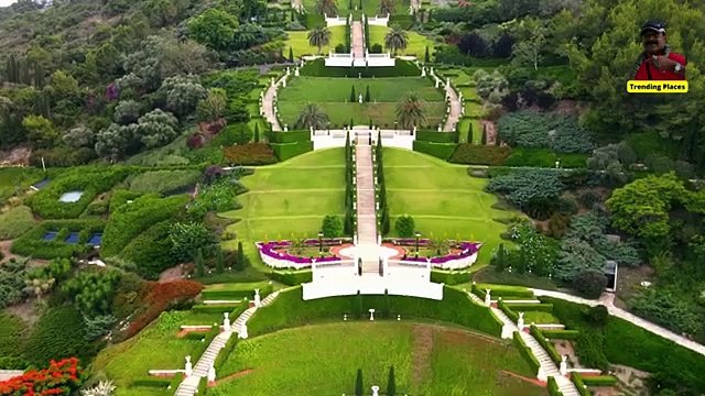 The Bahai Gardens in Acre, Israel, also known as the Hanging Gardens of Haifa, Israel