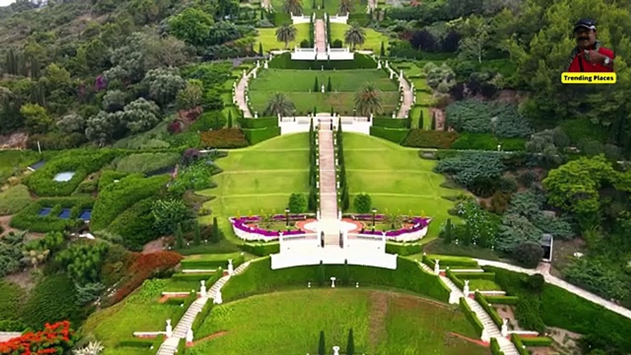 The Bahai Gardens in Acre, Israel, also known as the Hanging Gardens of Haifa, Israel