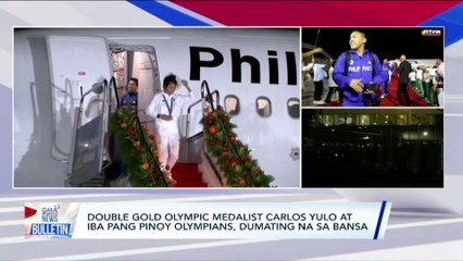 Pagbaba ng mga atletang galing Paris Olympics mula sa eroplano