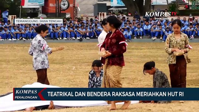 HUT RI ke-79: SMK Mipha dan Kodim Temanggung Bentangkan Bendera Raksasa