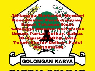 Airlangga Hartarto, Menteri Koordinator Perekonomian, Dapat Tekan Kuat, Sebelum Mundur Ketua Umum Partai Golkar,Sabtu, 10 Agustus 2024, Menurut Wakil Ketua MPR RI, Fadel Muhammad