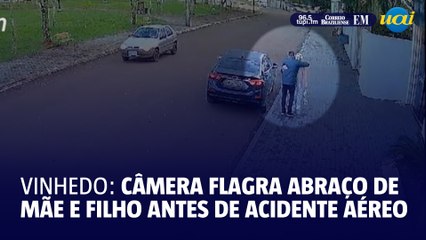 Veja momento do último abraço entre mãe e filho antes do acidente aéreo em Vinhedo