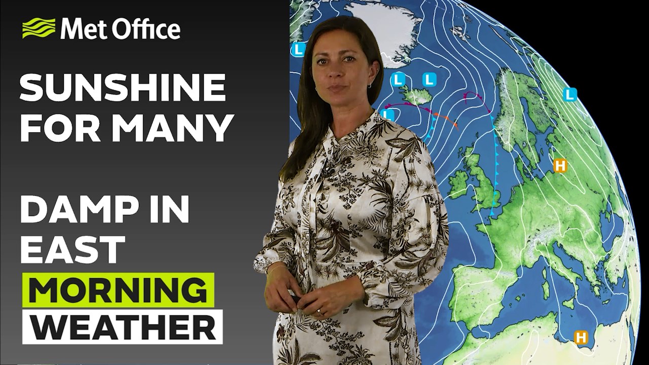 Met Office Morning Weather Forecast 14/08/2024 - Rain south east, brighter northwest