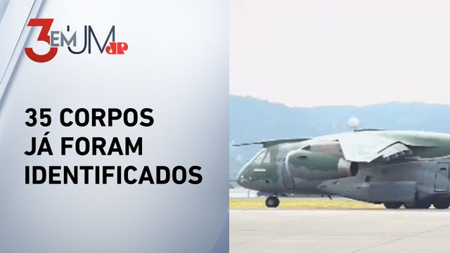 Avião da FAB decola com urnas funerárias de três vítimas da tragédia em Vinhedo