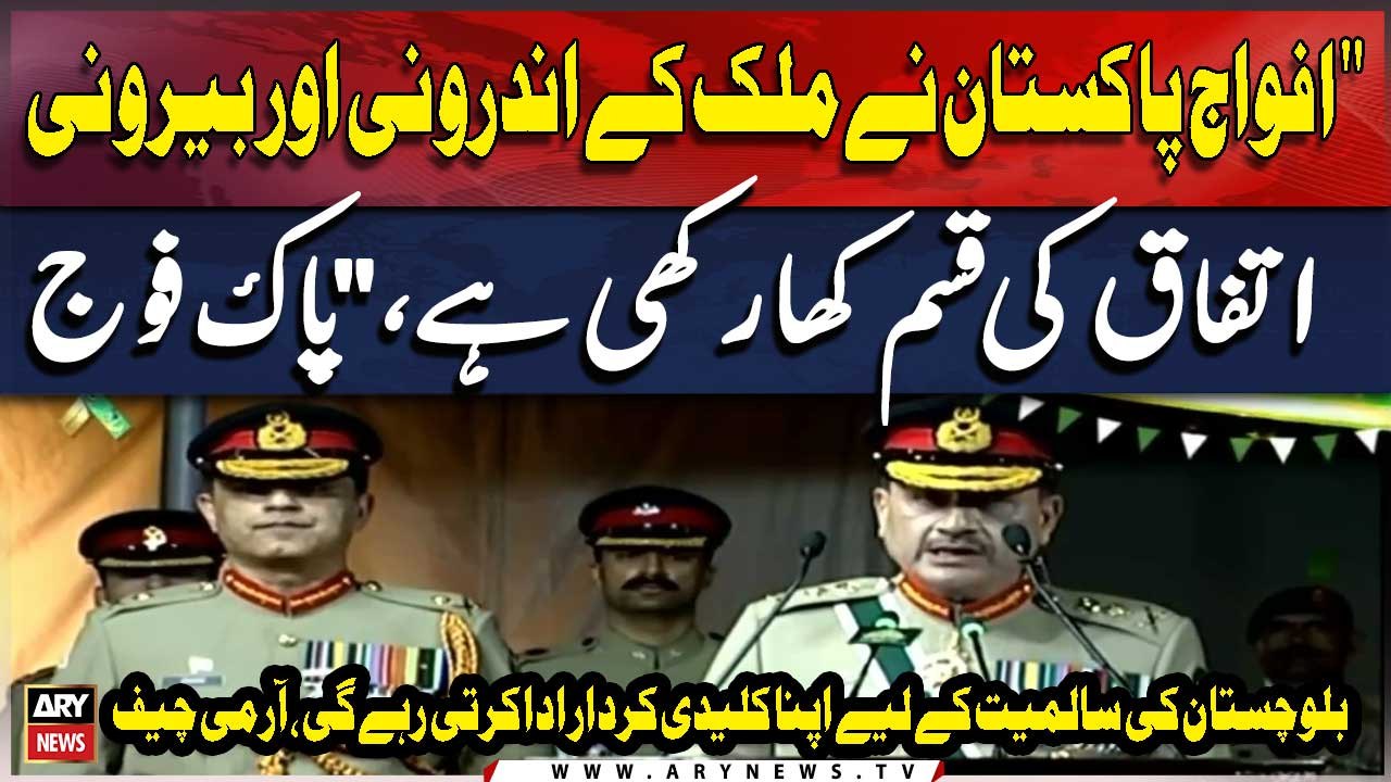 " Pak fauj nay Mulk Ke Androoni Aur Berooni Ittafaq Ki qasam Kha Rakhi Hai," COAS Asim Munir