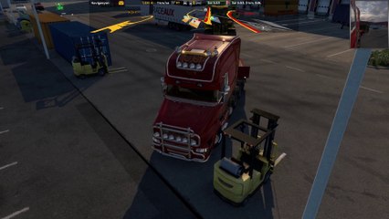 Wheel Loader:Exit Kassel * Destination:Düsseldorf Red Flame #Scania - Euro Truck Simulator 2