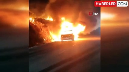 Motor bölümünde başlayan yangın aracı alev topuna çevirdi