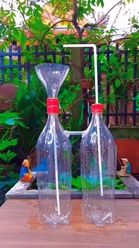 A few plastic bottles and straws can make an infinitely recyclable waterwheel?