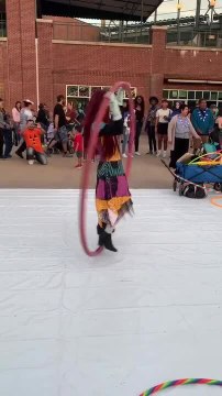Talented Cyr Wheel Performer Amazed Audience