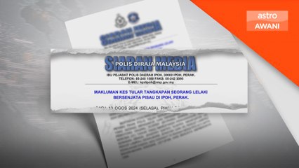 Polis tahan lelaki mengamuk, bawa pisau pemotong daging