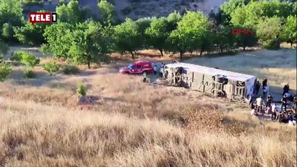 Malatya'da yolcu otobüsü şarampole yuvarlandı! 3'ü ağır 11 yaralı