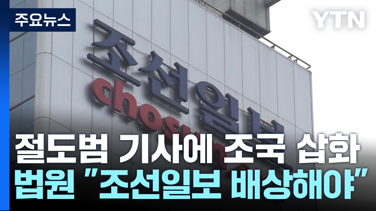 절도범 기사에 조국 부녀 삽화..."1,700만 원 배상" / YTN