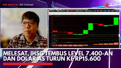 Melesat, IHSG Tembus Level 7.400-an dan Dolar AS Turun ke Rp15.600