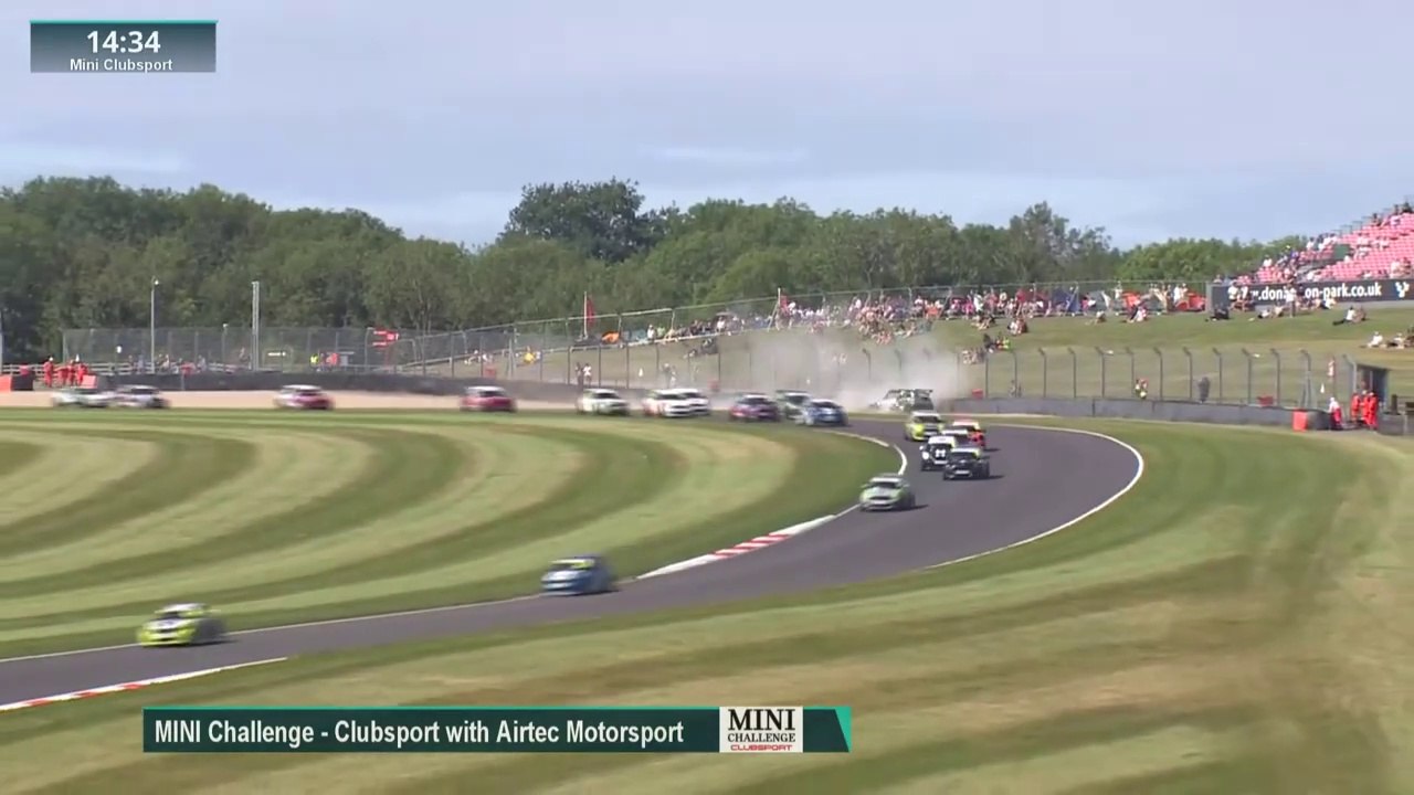 Mini Challenge Clubsport Championship 2024 Donington Race 2 Start Campbell Big Crash