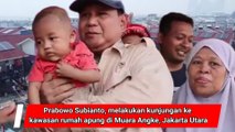 Prabowo Subianto, melakukan kunjungan ke kawasan rumah apung di Muara Angke, Jakarta Utara