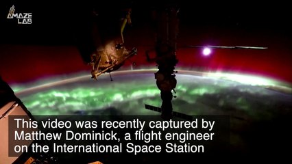 ISS Astronauts Get Front Row Seat as the Moon Sets Behind Earth Amidst Gorgeous Aurora