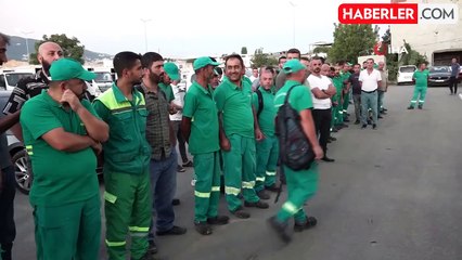 Maaşlarına zam alan işçilerden Başkan Aydın'a coşkulu karşılama