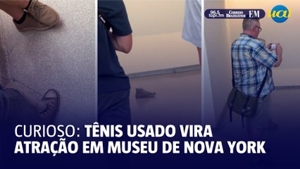 Tênis usado é confundido com obra de arte