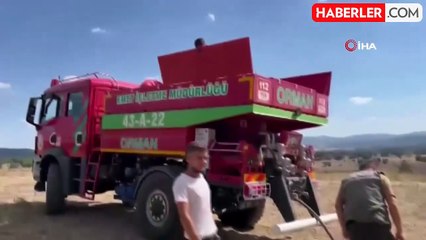 Emet'te orman yangını