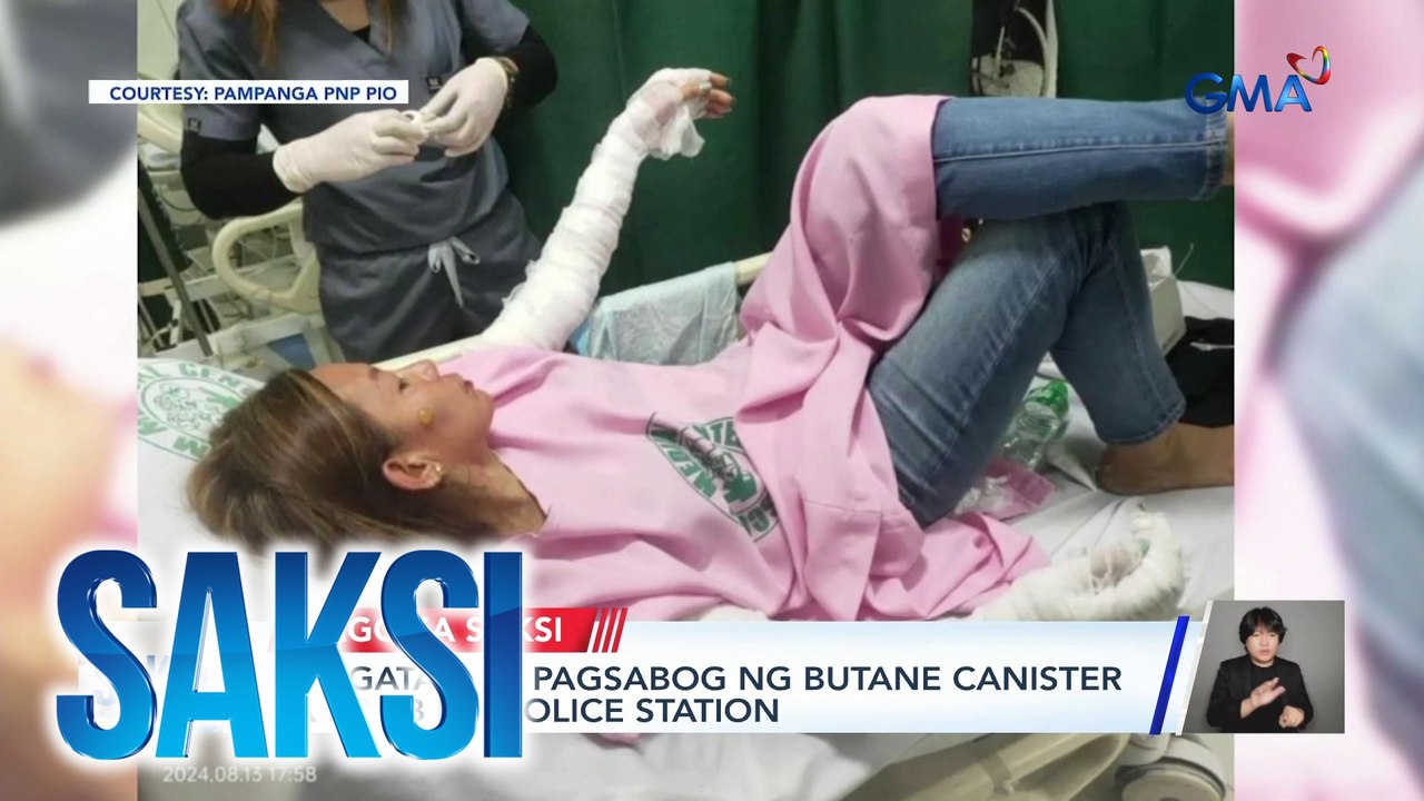 7 sugatan sa pagsabog ng butane canister sa loob ng police station | Saksi