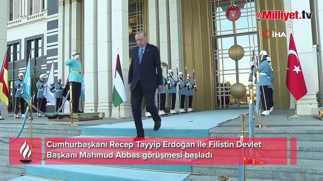 Erdoğan ile Mahmud Abbas bir araya geldi! Külliye'de kritik Filistin görüşmesi