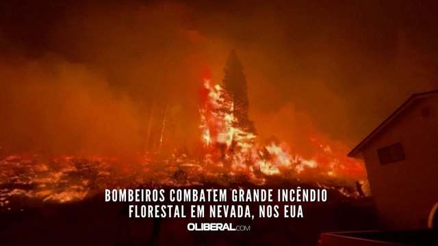Bombeiros combatem grande incêndio florestal em Nevada, nos EUA