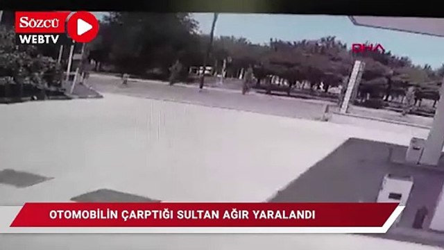 Otomobilin çarptığı Sultan ağır yaralandı; kaza kamerada