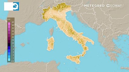 Piogge e temporali verso l'Italia