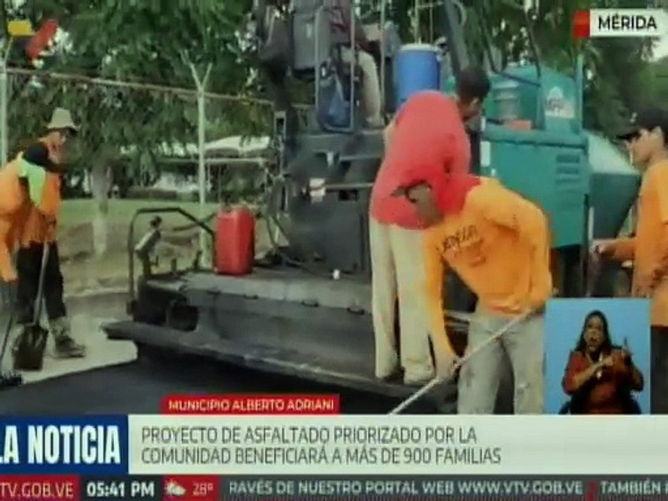 Mérida | Gobierno Nacional benefició con proyecto de asfaltado a familias del mcpio. Alberto Adriani