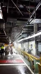 Montreal underground airport  under the rain