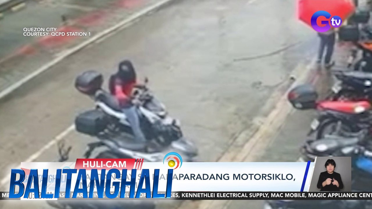 Pagtangay sa nakaparadang motorsiklo, nahuli-cam | Balitanghali