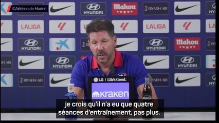 Atlético de Madrid - Simeone : "Alvarez a des caractéristiques proches de l'ADN du club"