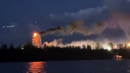 Ferris wheel catches fire at German festival