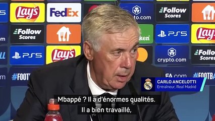 Ancelotti : "Mbappé ? Il a bien travaillé défensivement, comme les autres"