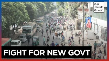 Bangladeshi students on guard at protest site of exiled PM's supporters