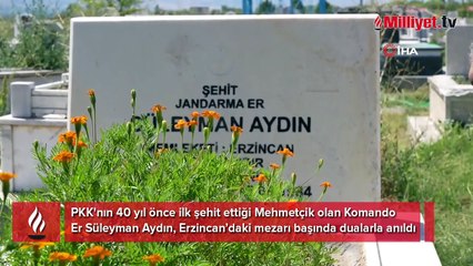 Teröre verilen ilk şehit Süleyman Aydın, kabri başında anıldı