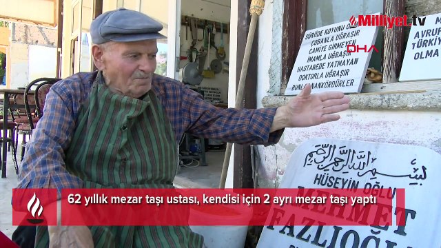 62 yıllık mezar taşı ustası, kendisi için 2 ayrı mezar taşı yaptı