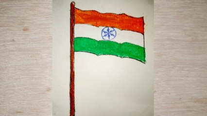 How to draw National flag in India step by step