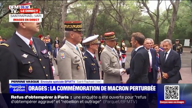 80 ans du débarquement de Provence: Emmanuel Macron arrive à la cérémonie à Saint-Raphaël