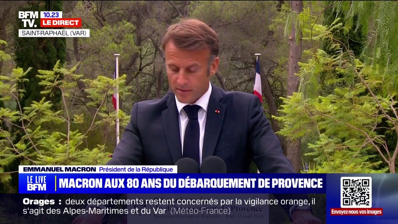80 ans du débarquement en Provence: Emmanuel Macron commémore "l'armée la plus bigarrée et la plus fervente" lors du débarquement de Provence, il y a 80 ans