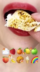 ASMR MARSHMALLOW ☁️ EMOJI FOOD 이모지 먹방 (sped up)